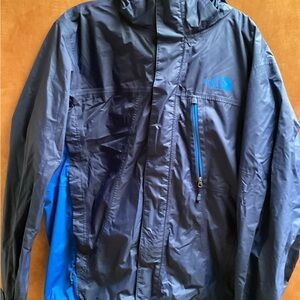 North Face mens detachable hood jacket, size M, navy blue/blue